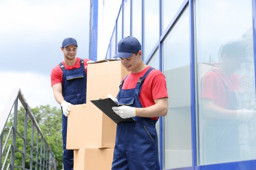 Business inventory placed in a short-term storage space