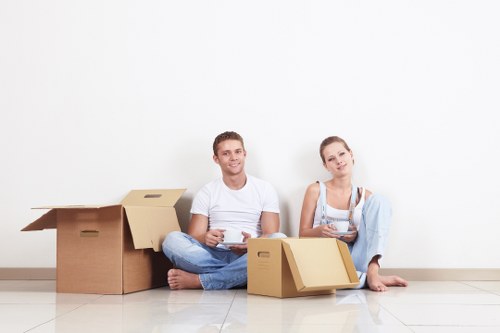 Boxes and household items prepared for small removals in Hook