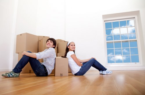 Business office furniture stored securely for later use