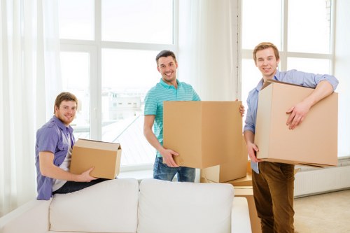 Packed boxes ready for short-term storage in Hook
